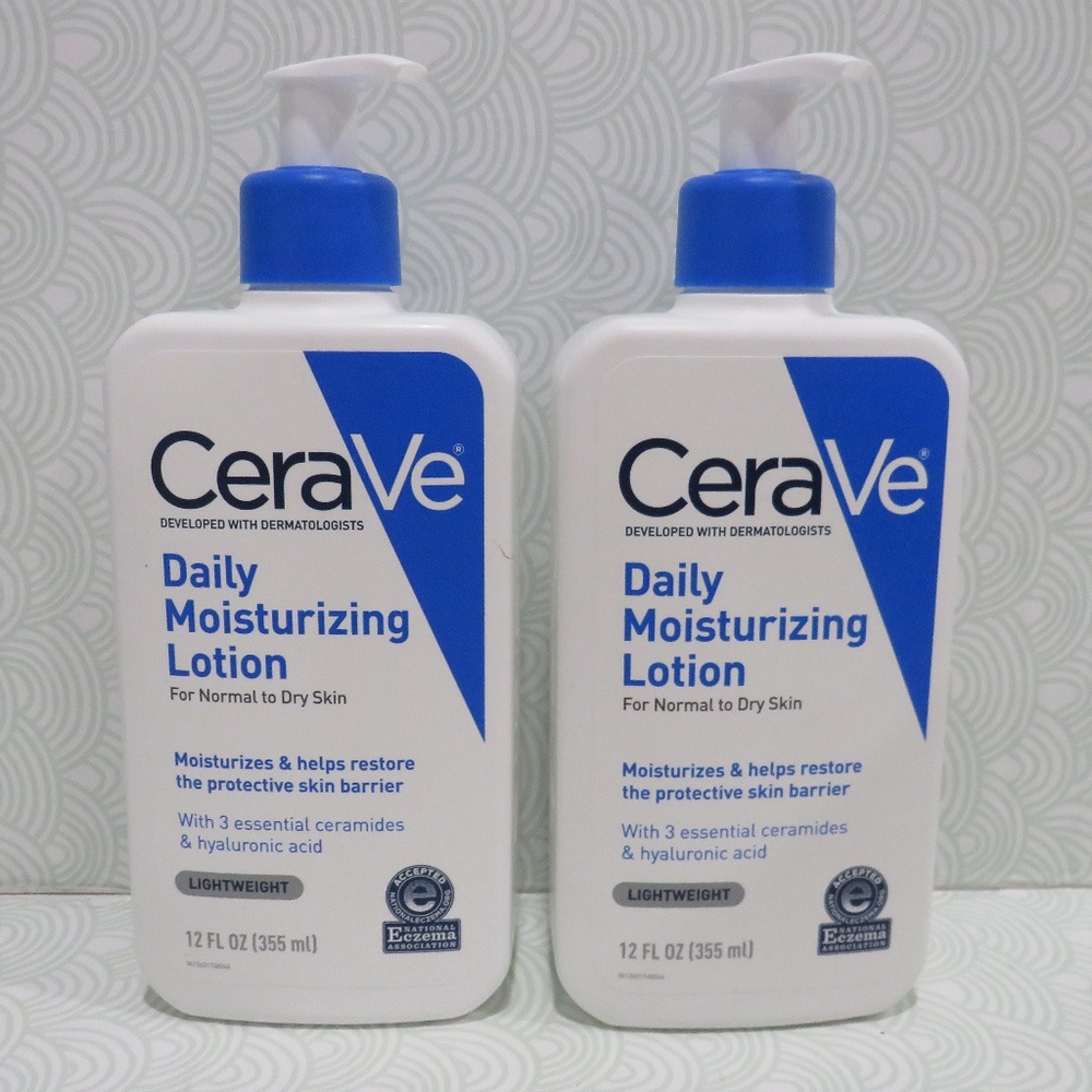 CERAVE💥DAILY MOISTURIZING LOTION FOR NORMAL TO DRY SKIN 12 OZ - LOT OF 2💥